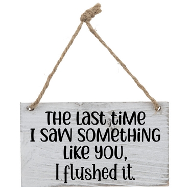 Last Time I Saw Something Like You, I Flushed It Sign - Bold & Unfiltered Humor